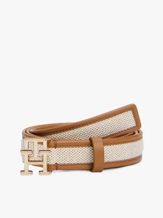 Ceinture en toile à bordure contrastée et boucle logo