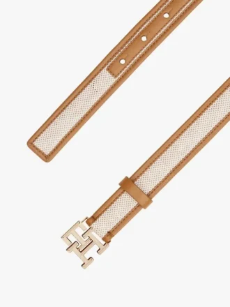 Ceinture en toile à bordure contrastée et boucle logo
