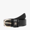 Ceinture fine en cuir monogrammée