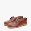 Chaussures bateau légères en cuir à semelle crantée