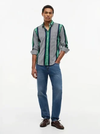 Chemise All-Day à rayures rétro, coupe classique