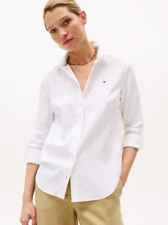 Chemise ample en mélange de lin