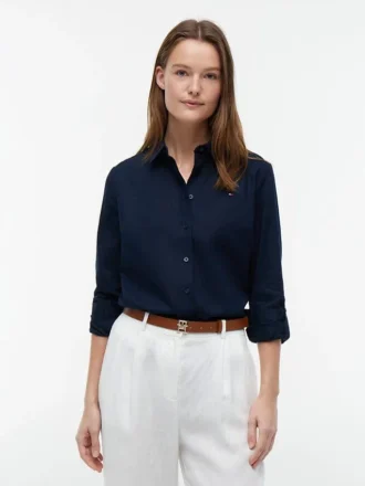 Chemise ample en mélange de lin