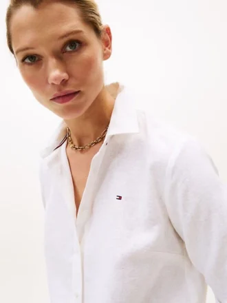 Chemise ample en mélange de lin