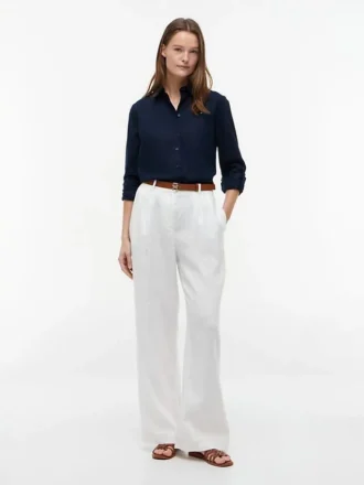 Chemise ample en mélange de lin
