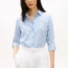 Chemise ample à rayures en mélange de lin Chemise ample à rayures en mélange de lin