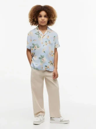 Chemise camp à imprimé floral pour enfant