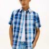 Chemise à carreaux en coton et lin Chemise à carreaux en coton et lin