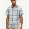 Chemise à carreaux en lin mélangé, coupe classique