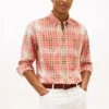 Chemise à carreaux en lin mélangé, coupe classique
