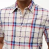 Chemise à carreaux en lin mélangé, coupe classique