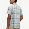 Chemise à carreaux en lin mélangé, coupe classique