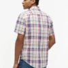 Chemise à carreaux en lin mélangé, coupe classique