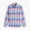 Chemise à carreaux en lin mélangé, coupe classique