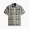 Chemise à carreaux en lin mélangé, coupe classique