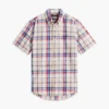 Chemise à carreaux en lin mélangé, coupe classique