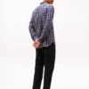 Chemise à carreaux en sergé brossé, coupe classique