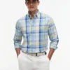 Chemise à carreaux Madras en lin mélangé, coupe classique