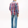 Chemise à carreaux Madras en lin mélangé, coupe classique
