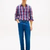 Chemise à carreaux multicolores et coupe classique