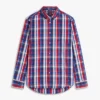 Chemise à carreaux multicolores et coupe classique