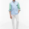 Chemise Classic Fit à rayures mélangées et toucher papier