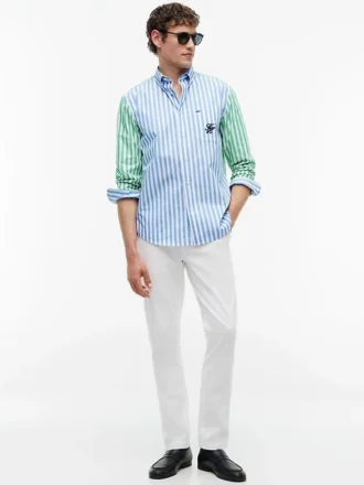 Chemise Classic Fit à rayures mélangées et toucher papier