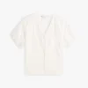 Chemise à col en V et œillets brodés Chemise à col en V et œillets brodés