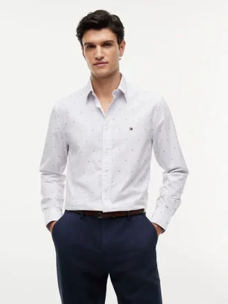 Chemise coupe Fil à pois sur toute la surface, coupe classique
