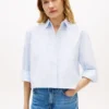 Chemise courte en popeline ornée Chemise courte en popeline ornée