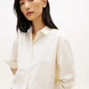 Chemise courte en popeline ornée Chemise courte en popeline ornée