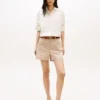 Chemise courte en popeline ornée Chemise courte en popeline ornée