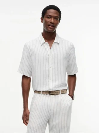 Chemise décontractée en lin mélangé New York Label