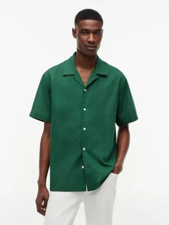 Chemise de camp classique à carreaux « Windowpane » en dobby
