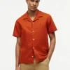 Chemise de camp en coton et lin, coupe classique Chemise de camp en coton et lin, coupe classique