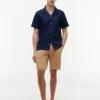 Chemise de camp en coton et lin, coupe classique Chemise de camp en coton et lin, coupe classique