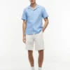 Chemise de camp en coton et lin, coupe classique Chemise de camp en coton et lin, coupe classique