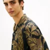 Chemise de camp en lin à imprimé tropical