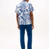 Chemise de camp en lin à imprimé tropical