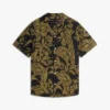 Chemise de camp en lin à imprimé tropical