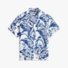 Chemise de camp en lin à imprimé tropical