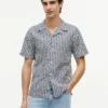 Chemise de camp à imprimé solaire, coupe classique