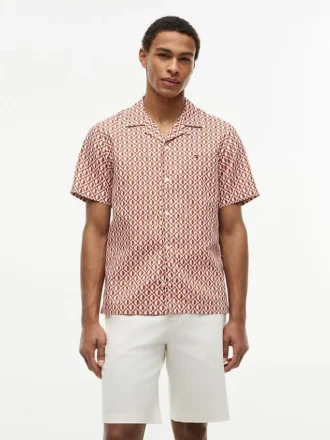 Chemise de camp à imprimé solaire, coupe classique