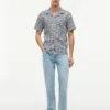 Chemise de camp à imprimé solaire, coupe classique