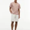 Chemise de camp à imprimé solaire, coupe classique
