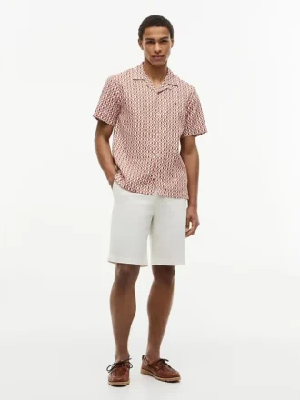 Chemise de camp à imprimé solaire, coupe classique