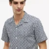 Chemise de camp à imprimé solaire, coupe classique