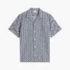 Chemise de camp à imprimé solaire, coupe classique