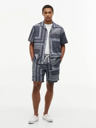 Chemise de camp patchwork bandana coupe classique