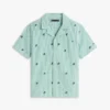 Chemise de camp rayée avec logo monogramme pour enfant Chemise de camp rayée avec logo monogramme pour enfant